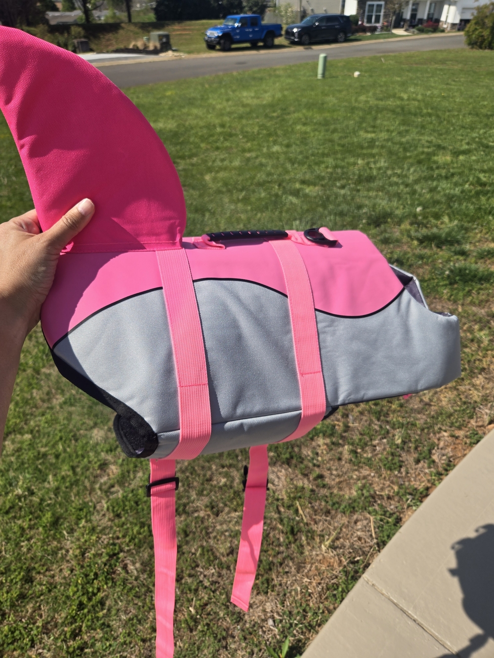 Hot Pink and Gray Dog Life Jacket